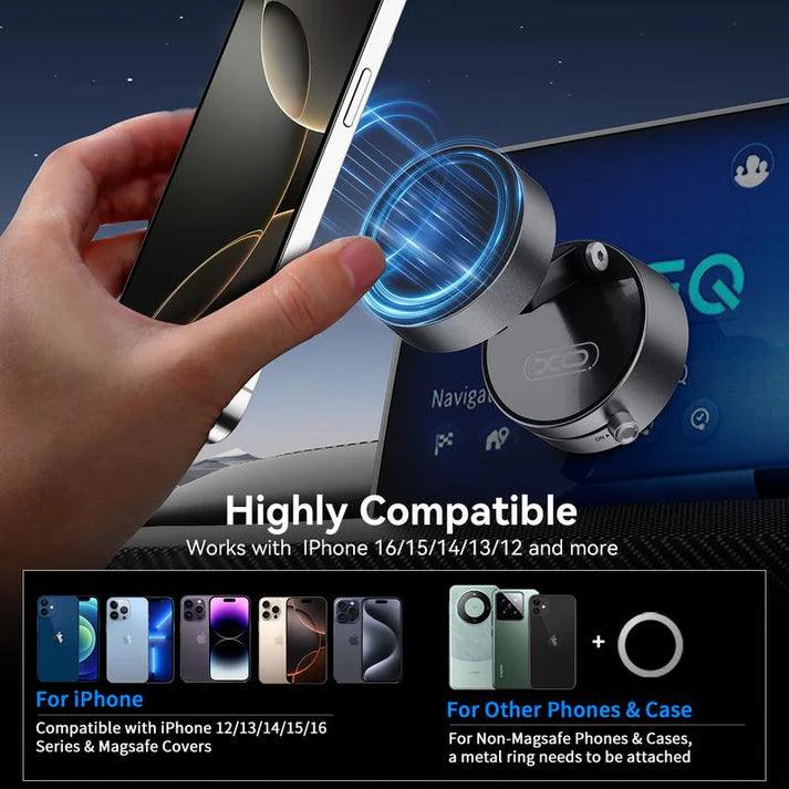 VaultMount Pro – Magnetic Suction Holder for iOS & Android Phones